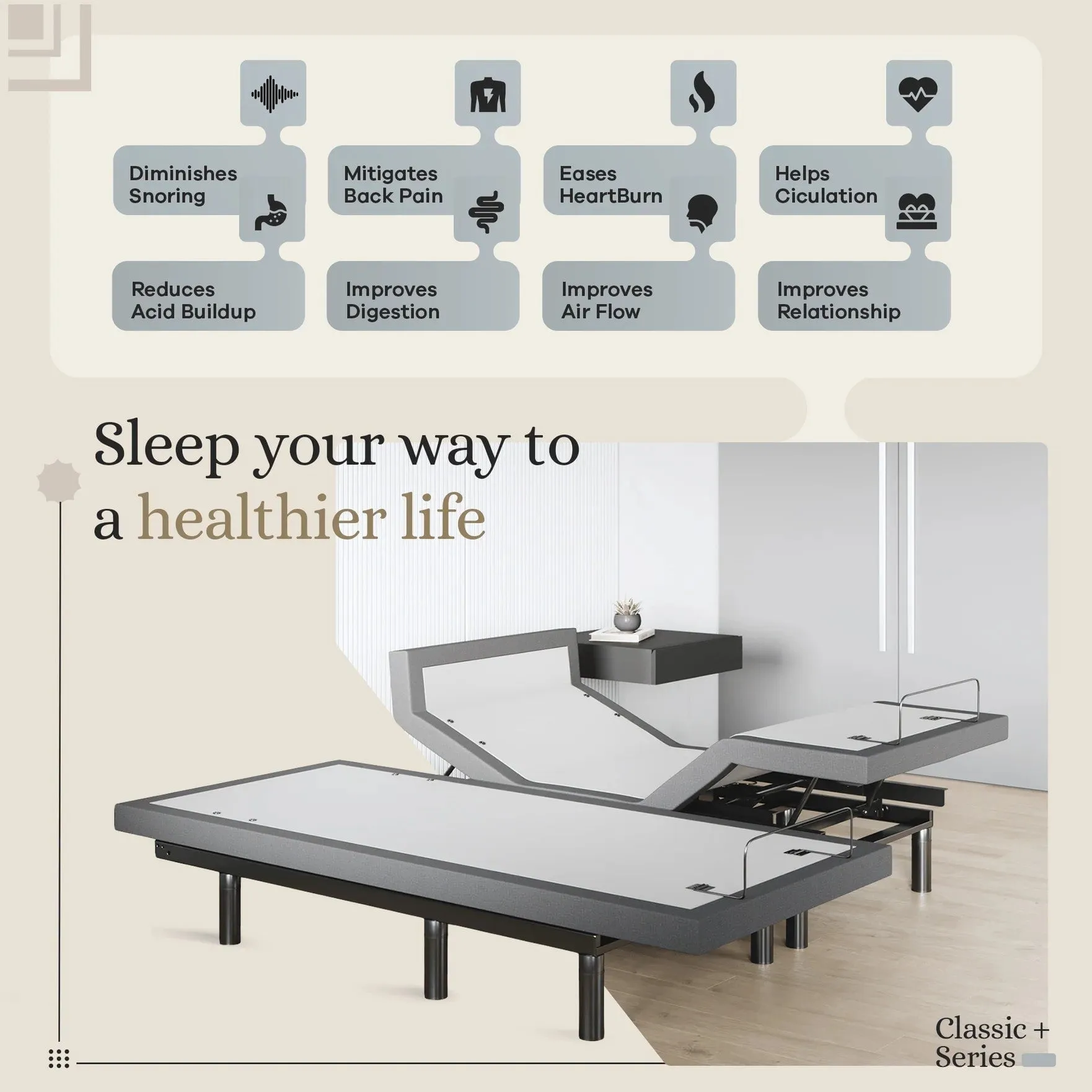 Harmony Series Adjustable Bed Base   Choice of Mattress Bundle