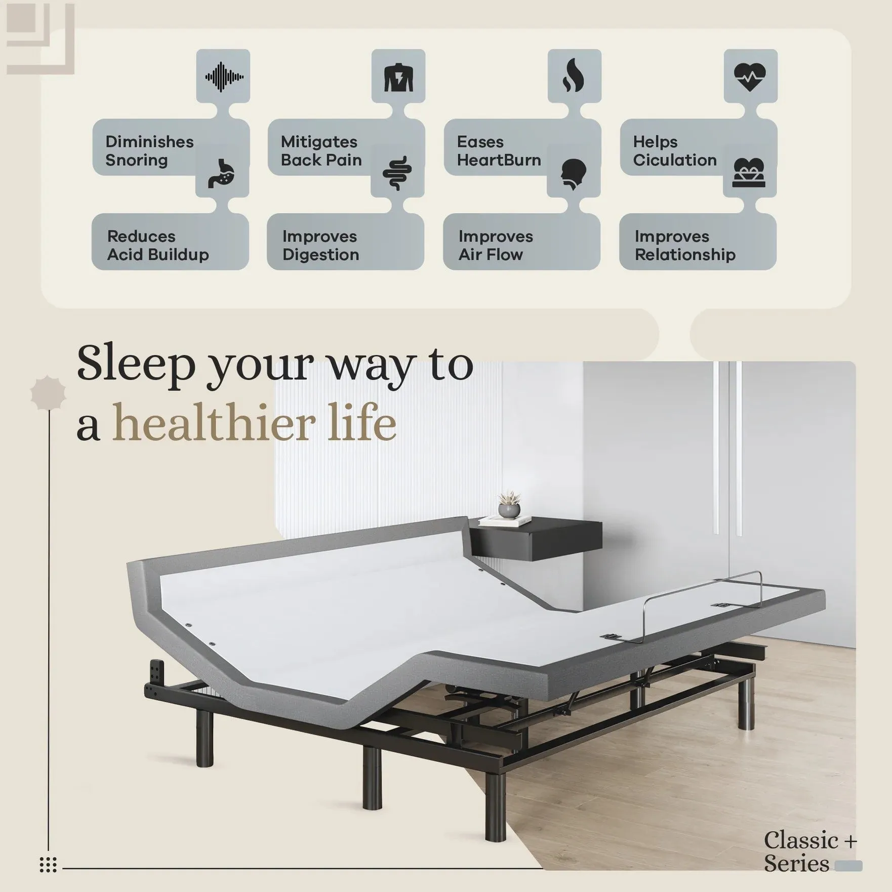 Harmony Series Adjustable Bed Base   Choice of Mattress Bundle