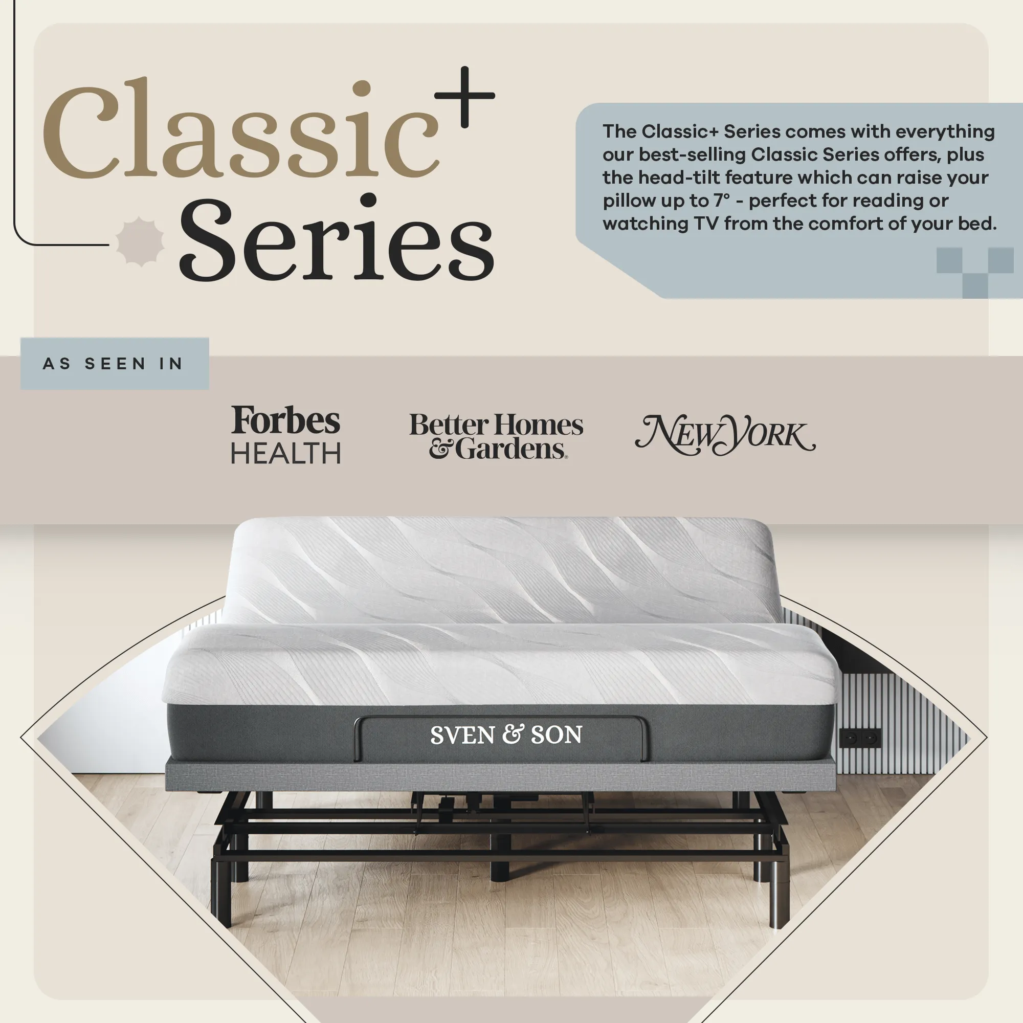 Harmony Series Adjustable Bed Base   Choice of Mattress Bundle