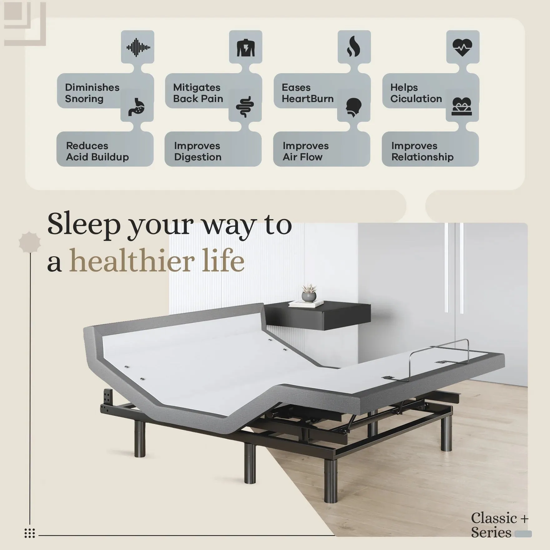 Harmony Series Adjustable Bed Base   Choice of Mattress Bundle