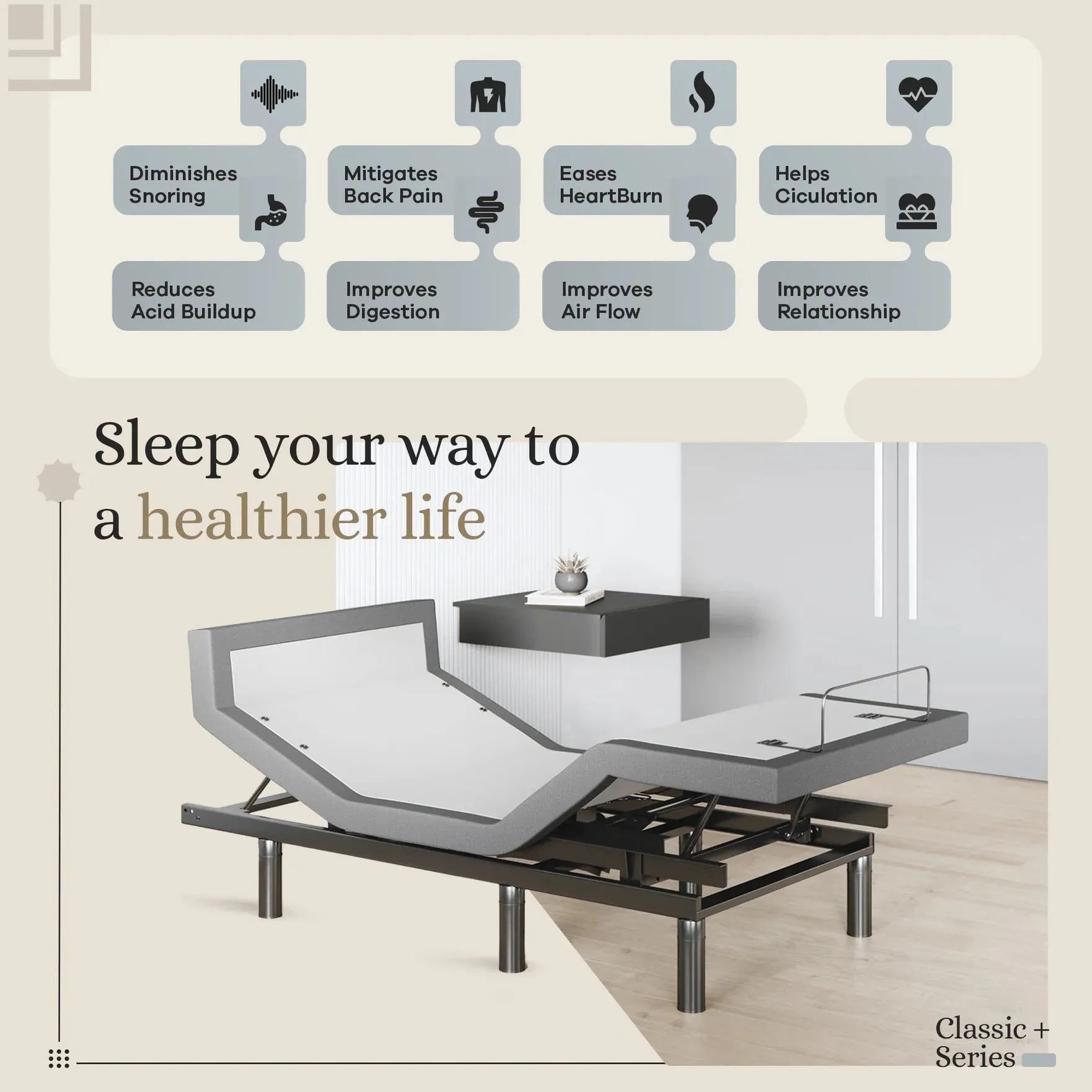 Harmony Series Adjustable Bed Base   Choice of Mattress Bundle