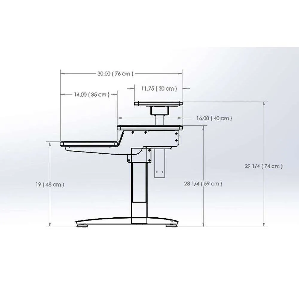HealthPostures 8200 Ergonomic Sit-Stand Desk - Cherry Top, Silver Frame