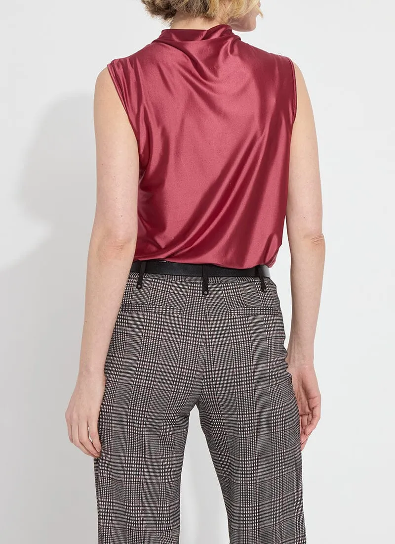 Irina Satin Jersey Top | Peony