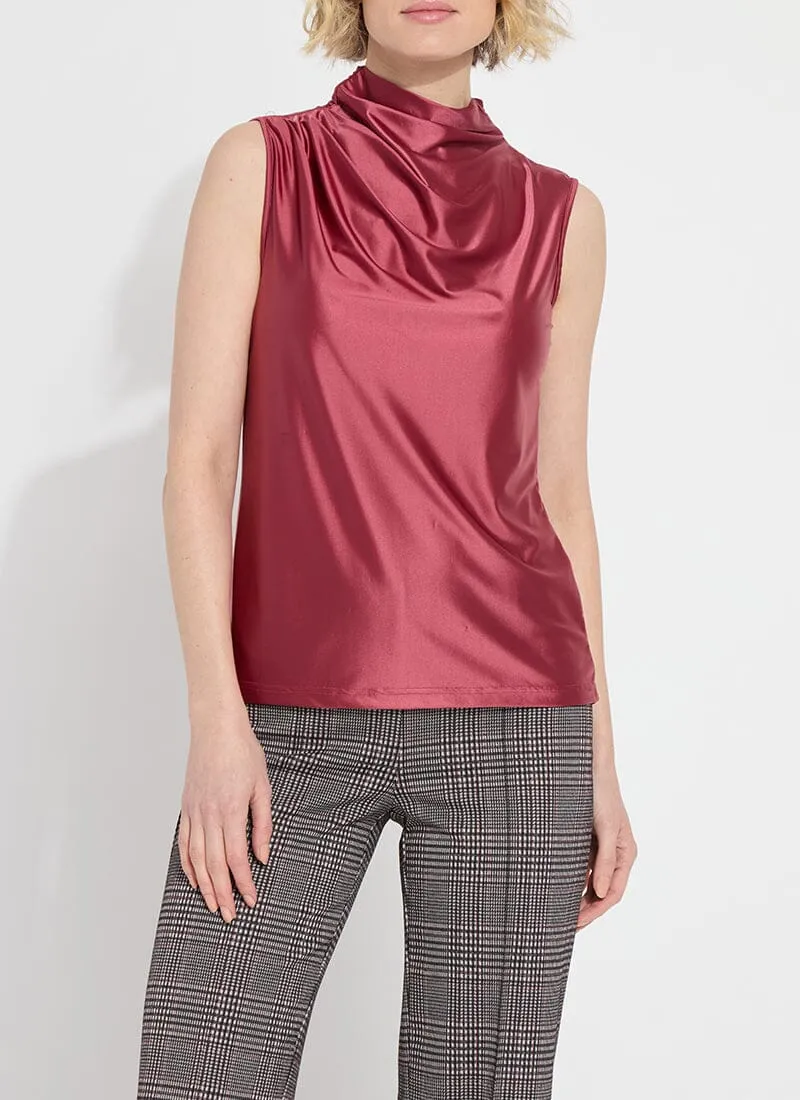 Irina Satin Jersey Top | Peony
