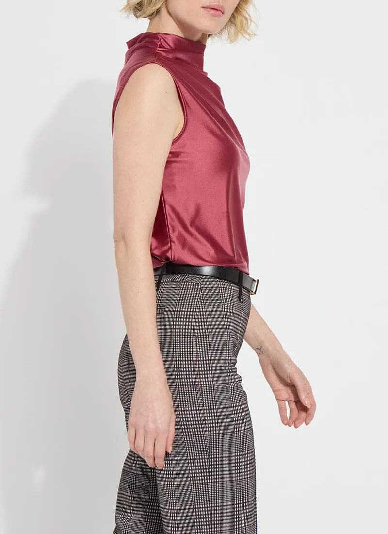 Irina Satin Jersey Top | Peony