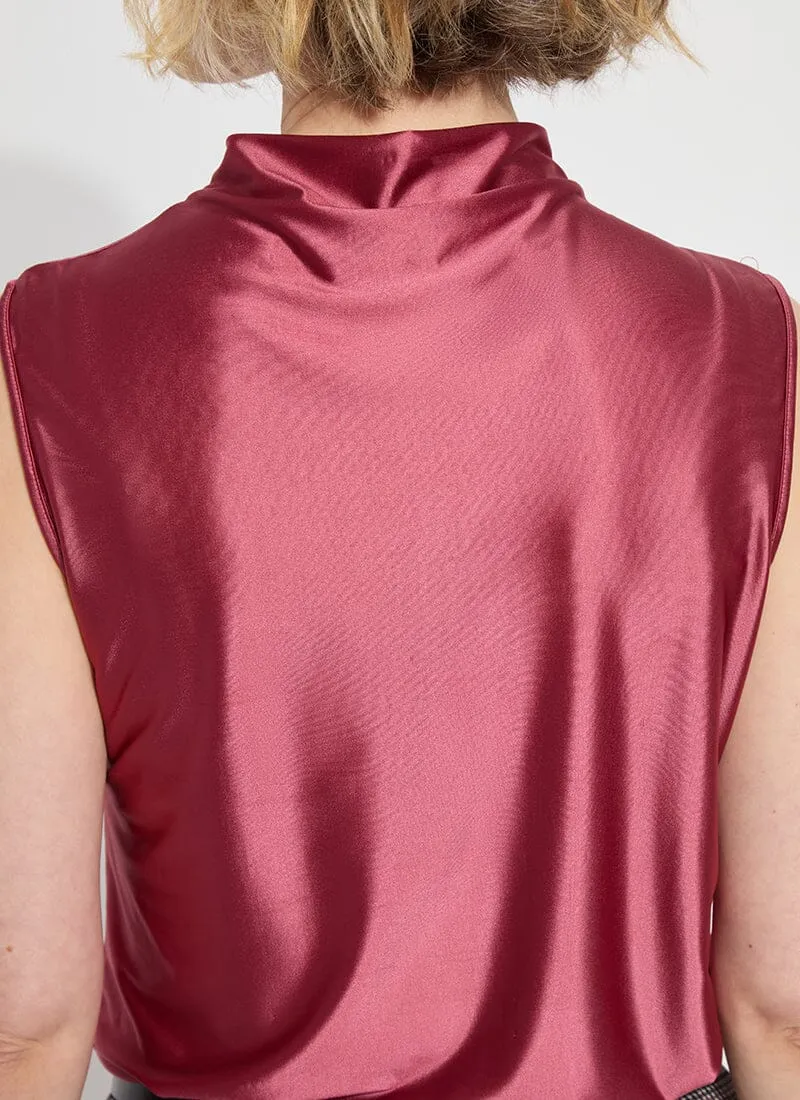 Irina Satin Jersey Top | Peony
