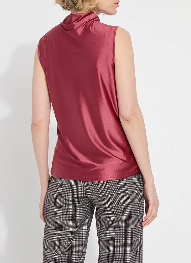 Irina Satin Jersey Top | Peony
