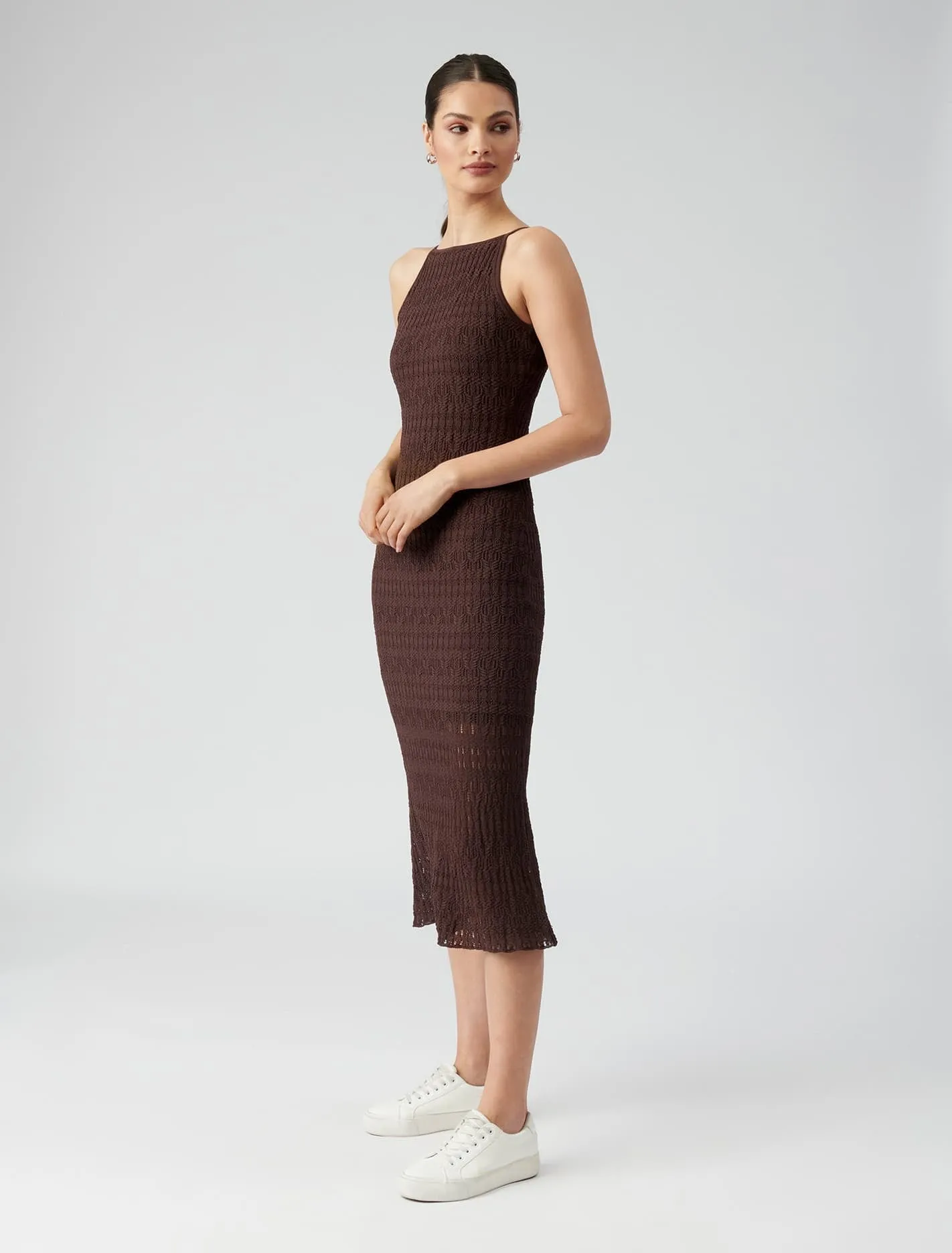 Jayden Pointelle Midi Knit Dress