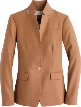 J.CREW Beige Warm Camel Regent Blazer In Wool Flannel BNWT UK 6 TALL