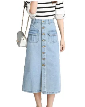 KATECLO Stylish Women’s Denim Jean Skirt