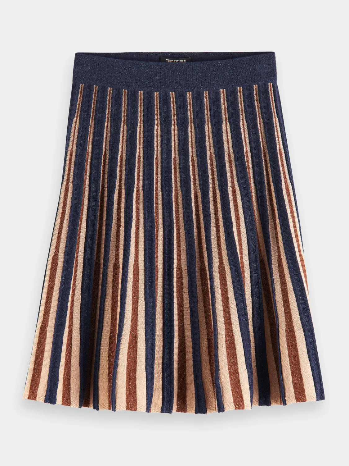 Kids - Pleated knitted glitter midi skirt