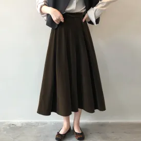 [Korean Style] High Quality French Style Pleated A Line Midi Skirt