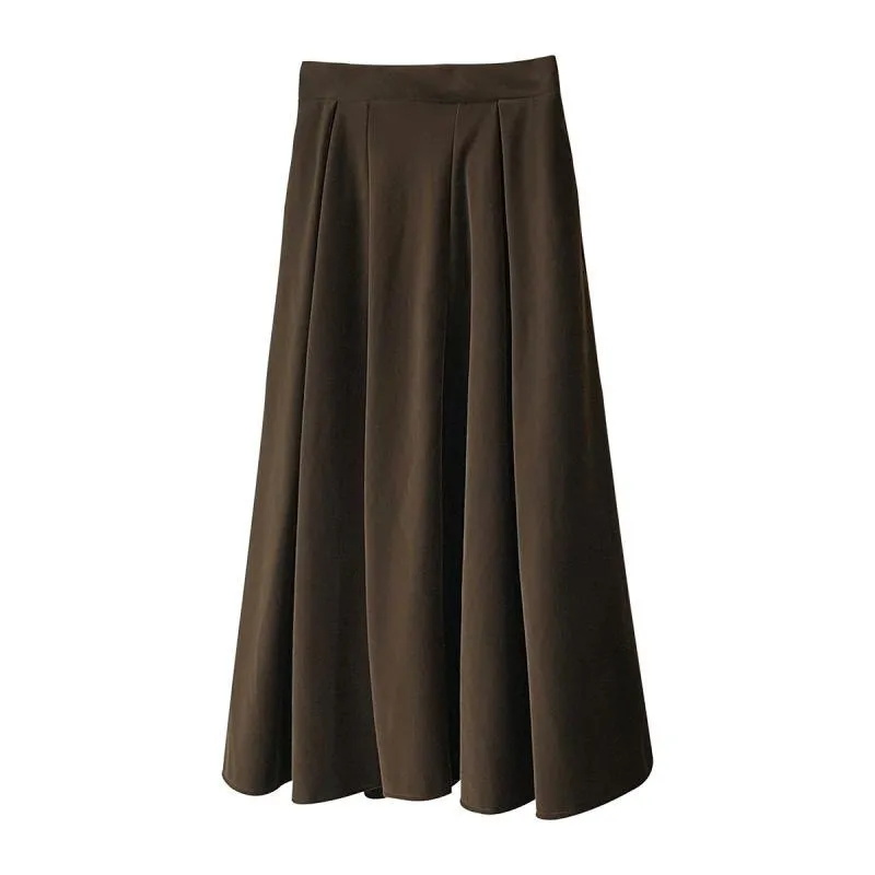 [Korean Style] High Quality French Style Pleated A Line Midi Skirt