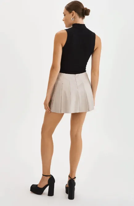 Lamarque Juliana Pleated Skirt in Oat