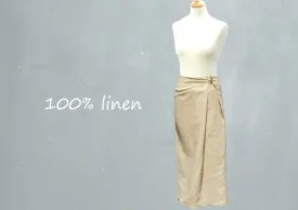 lange wrap rok in linnen /maxi linen wrap skirt