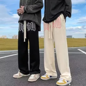 Letter Print Straight Joggers