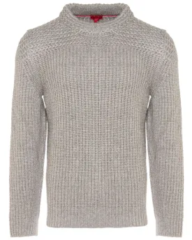 Light Grey Cashmere and Silk Mockneck Sweater