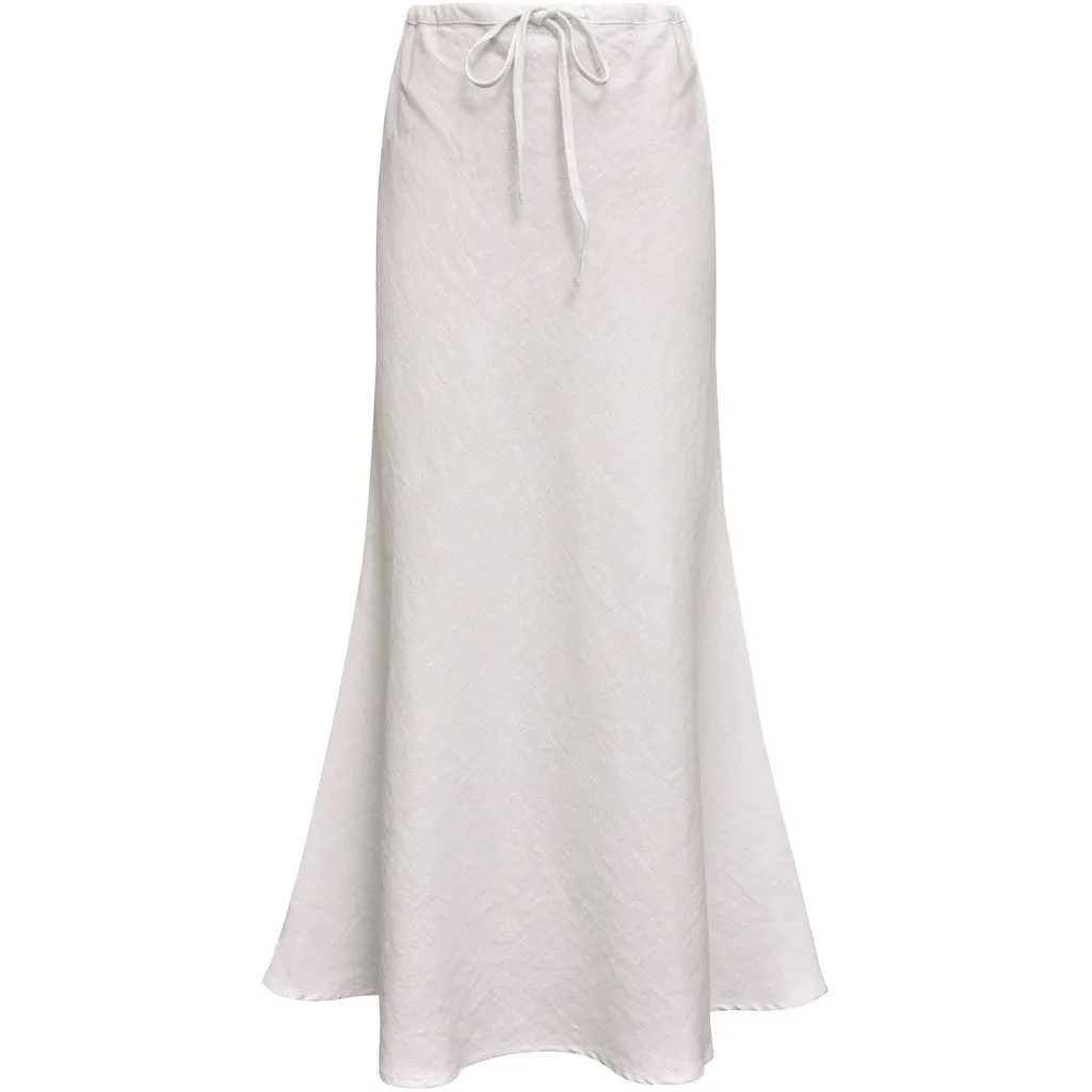 Linen Maxi Skirt - White