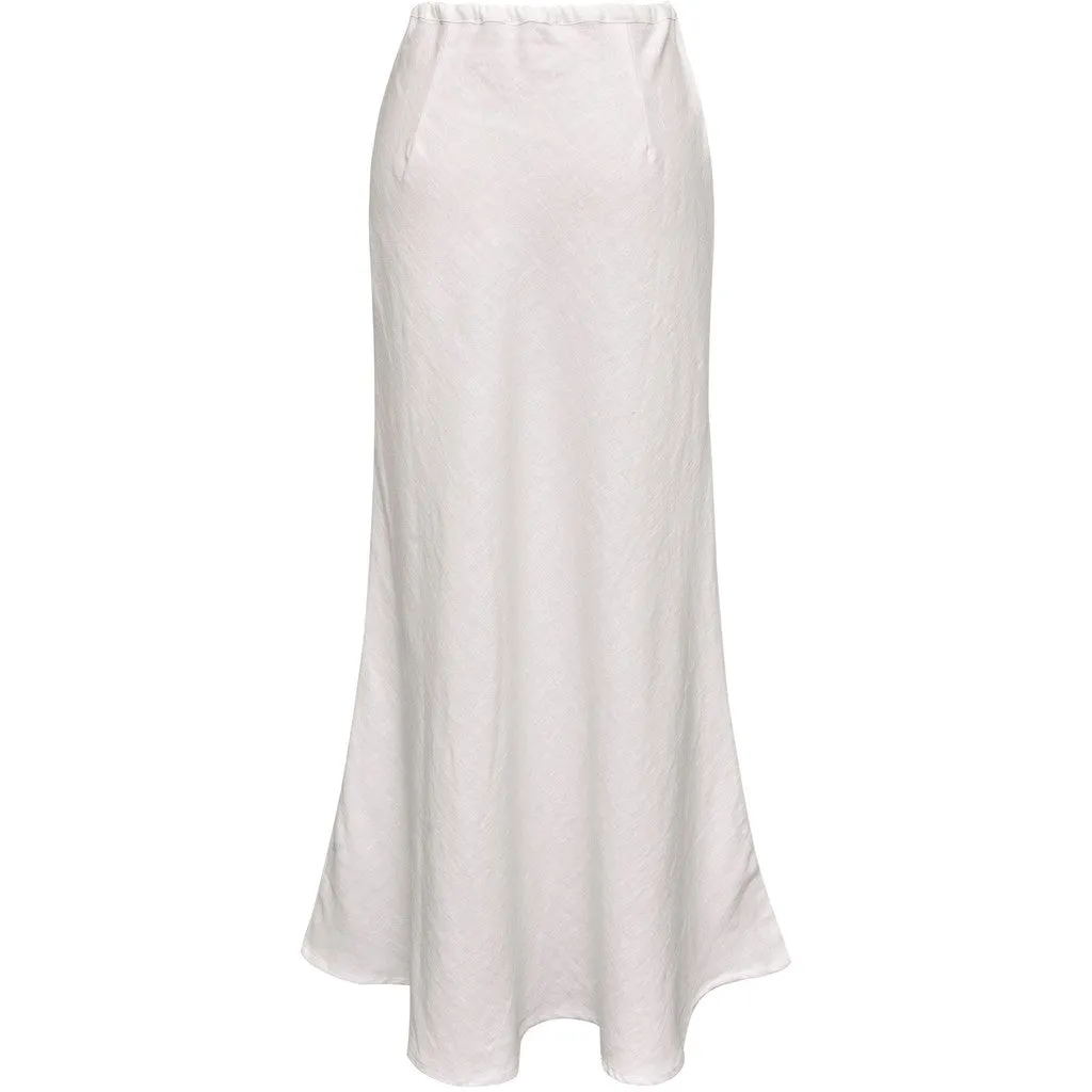 Linen Maxi Skirt - White