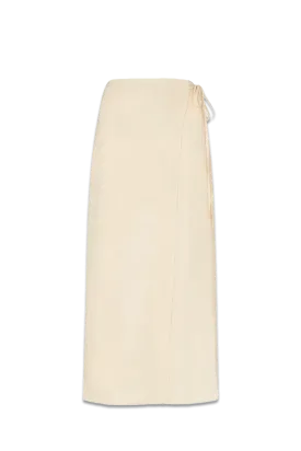 Linen Wrap Midi Skirt
