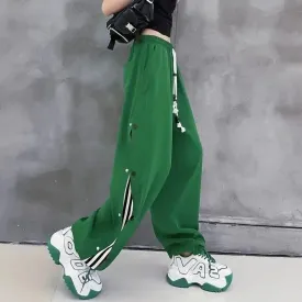 Loose Sport Pants With Side Buttons