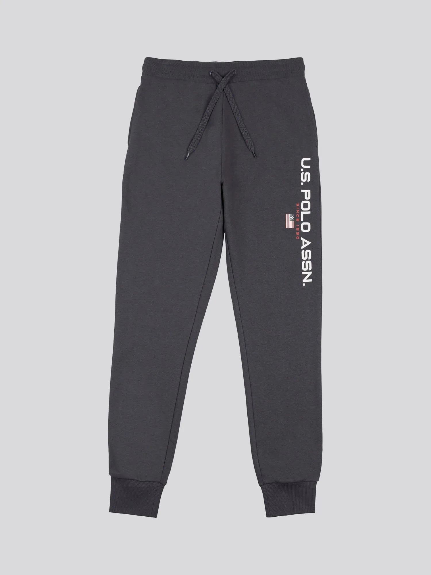 Mens Block Flag Graphic Joggers in Ebony