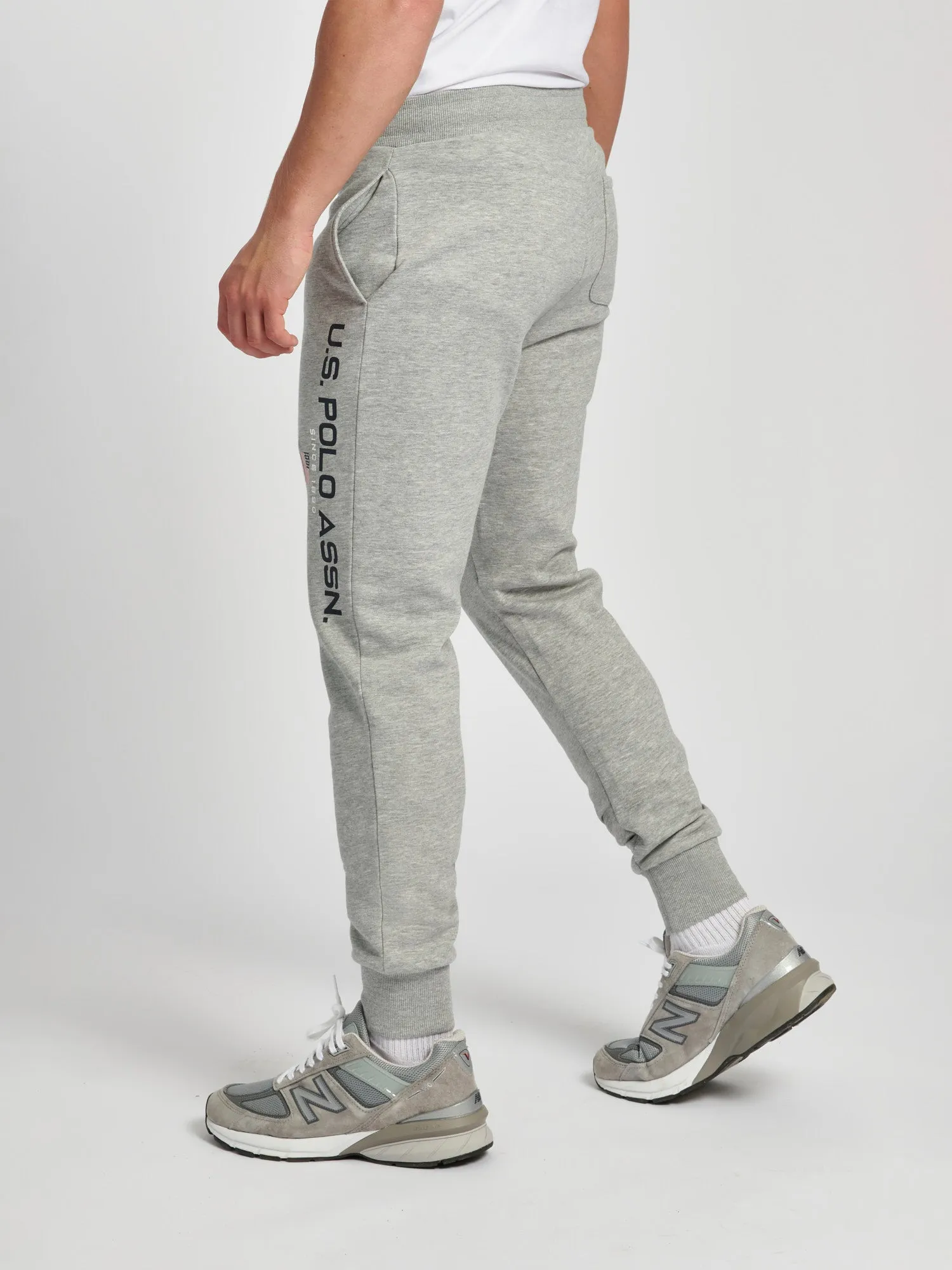 Mens Block Flag Graphic Joggers in Vintage Grey Heather