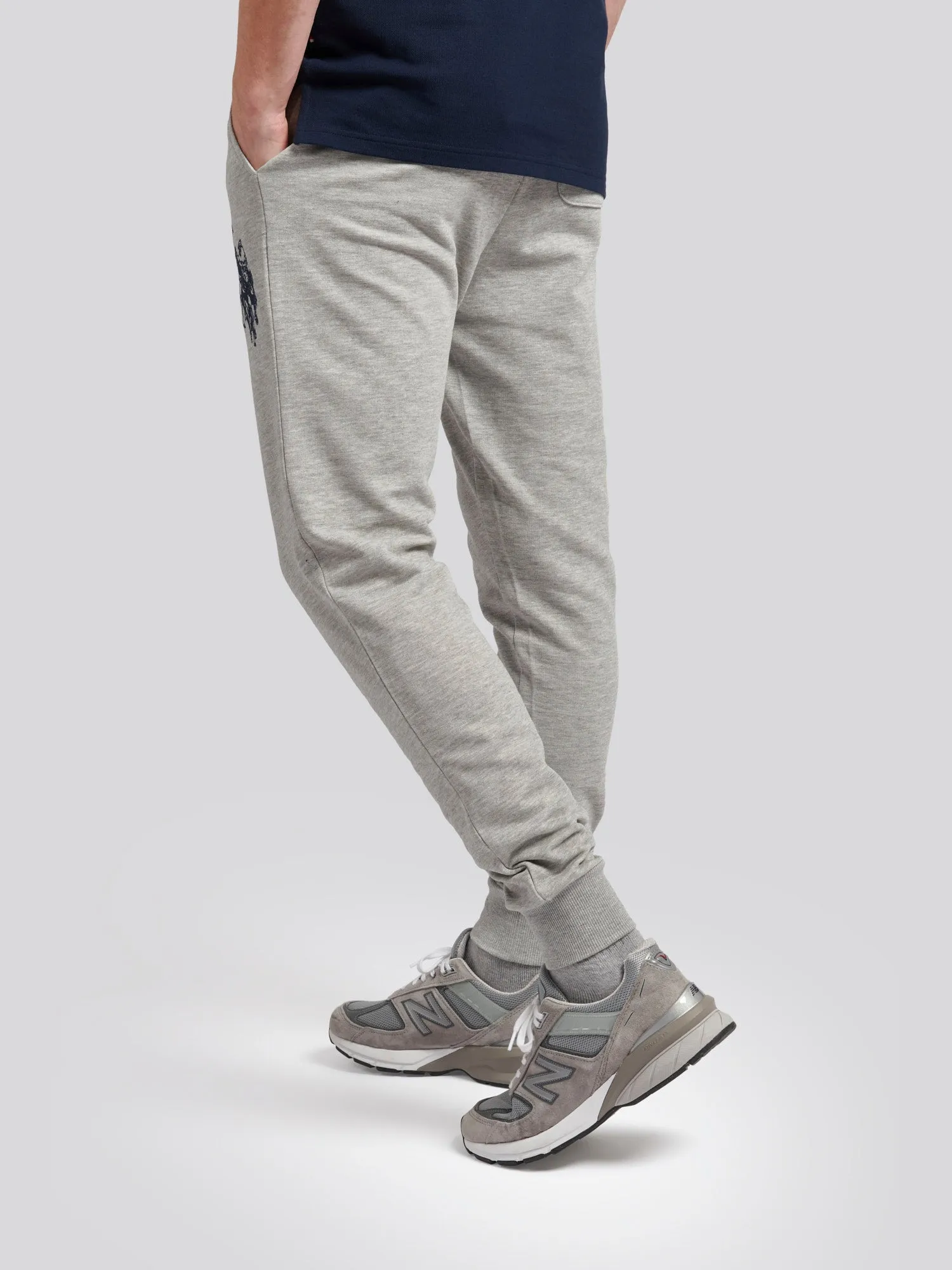 Mens Large Logo Joggers in Vintage Grey Heather