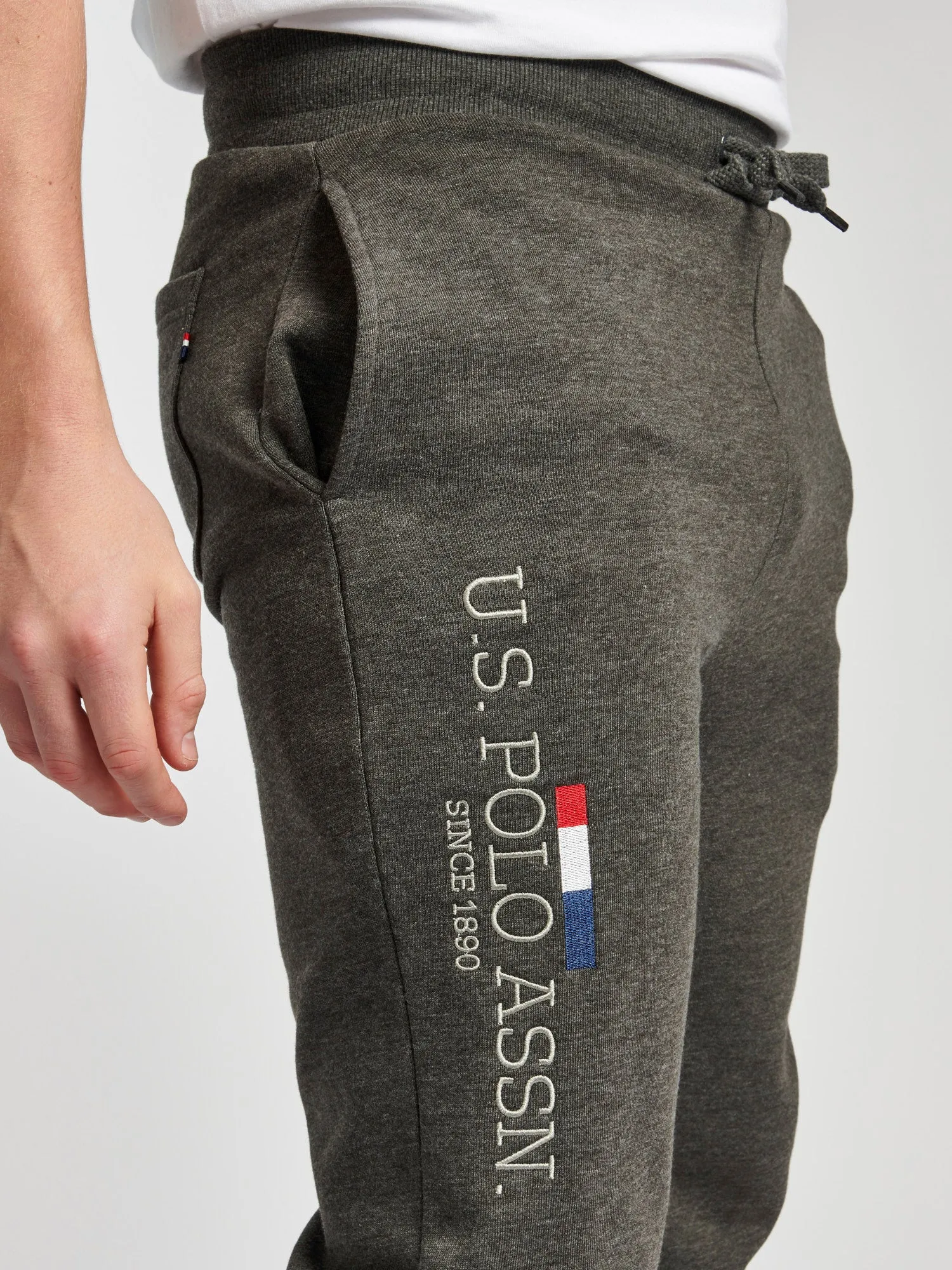 Mens Stacked Joggers in Charcoal Grey Marl