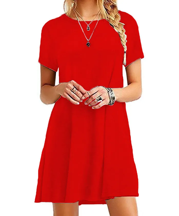 Mid Waist Stylish Trendy Unique Women's Short-sleeved Dress