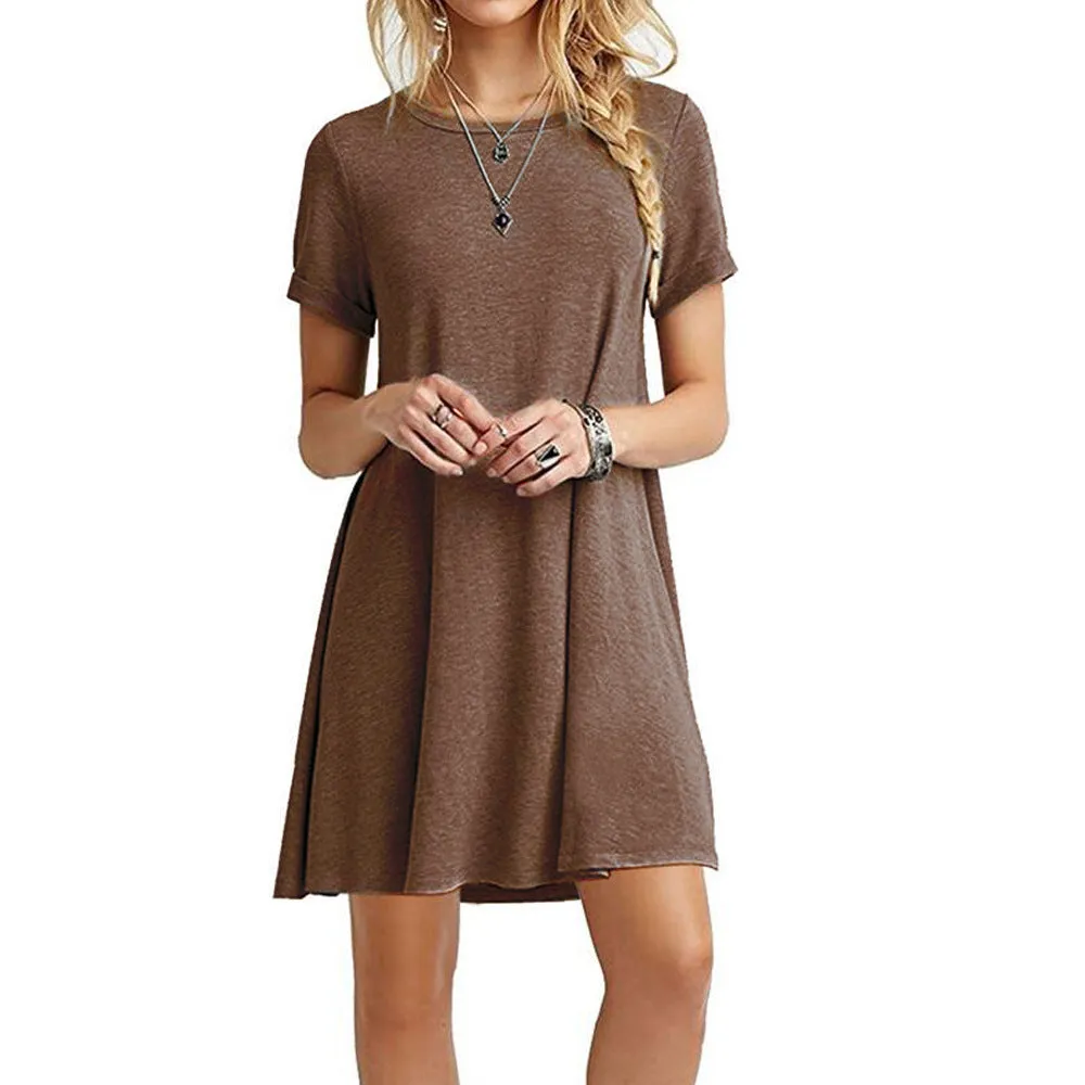 Mid Waist Stylish Trendy Unique Women's Short-sleeved Dress