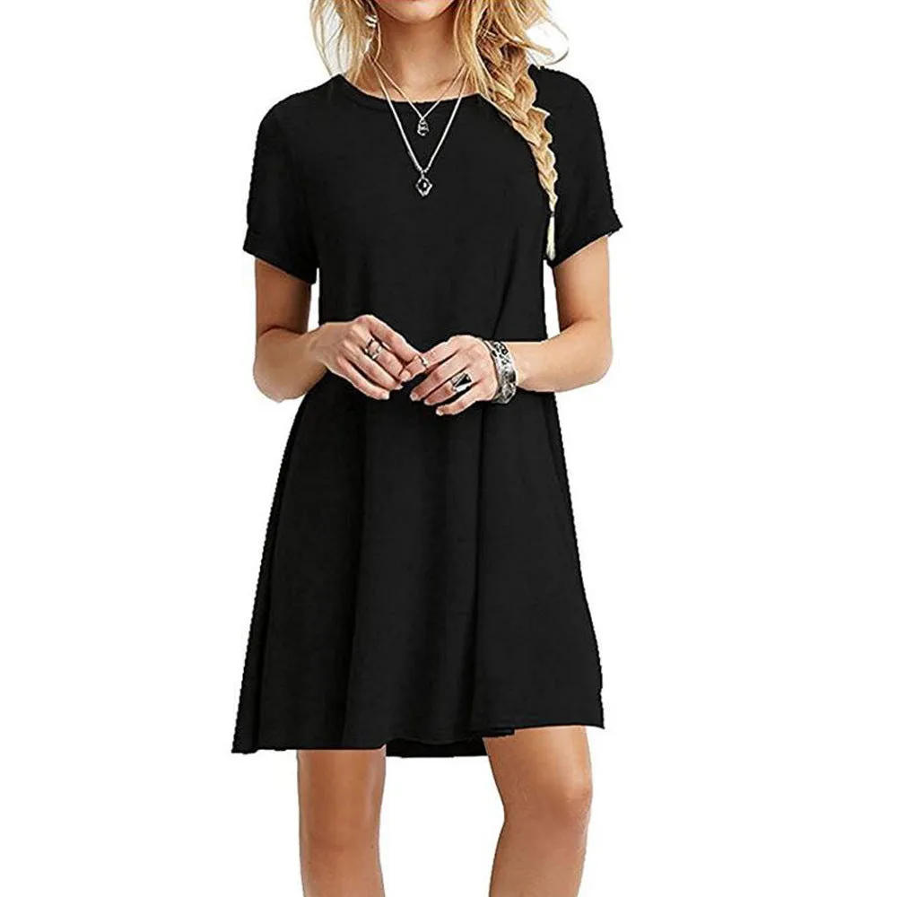 Mid Waist Stylish Trendy Unique Women's Short-sleeved Dress