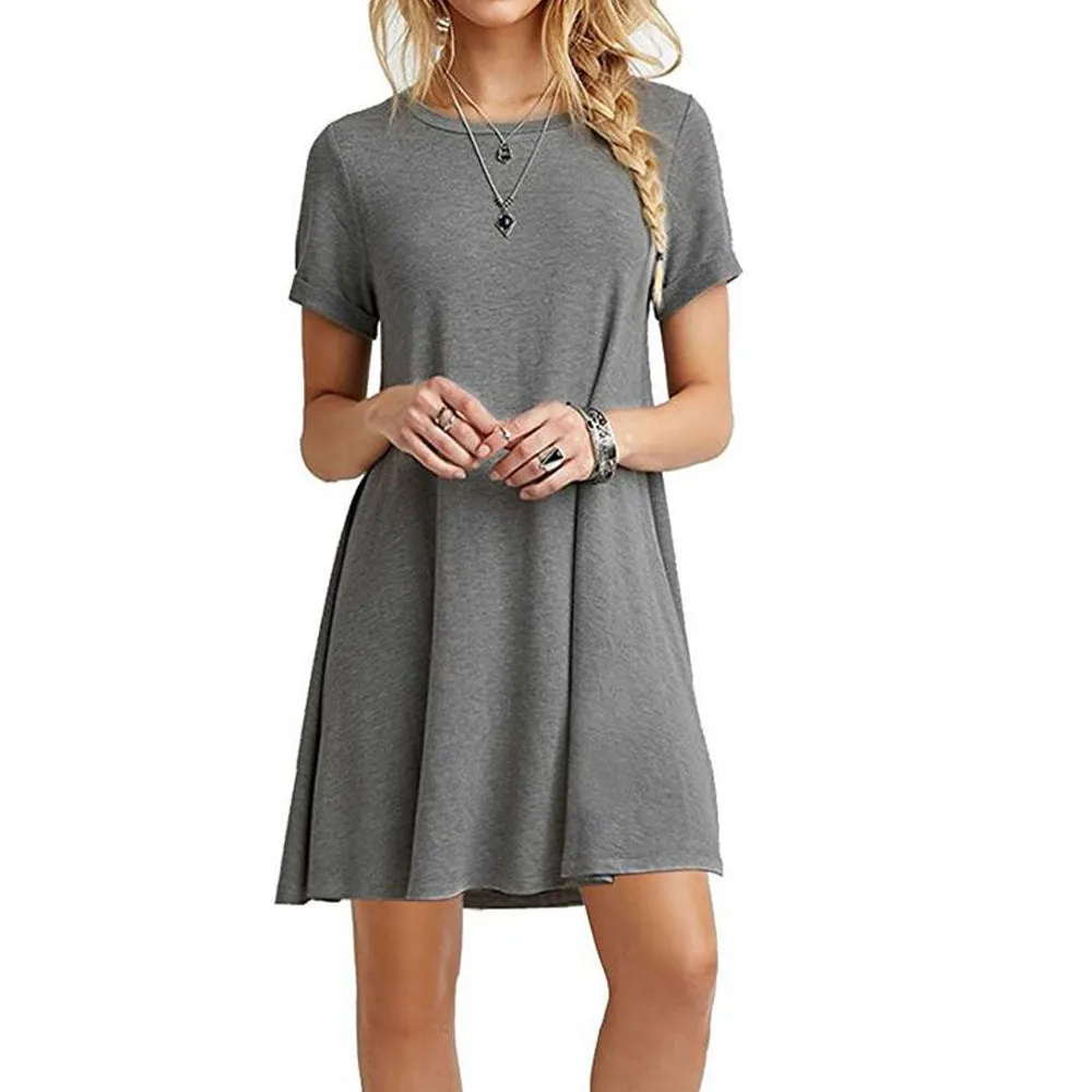 Mid Waist Stylish Trendy Unique Women's Short-sleeved Dress