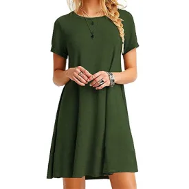 Mid Waist Stylish Trendy Unique Women's Short-sleeved Dress