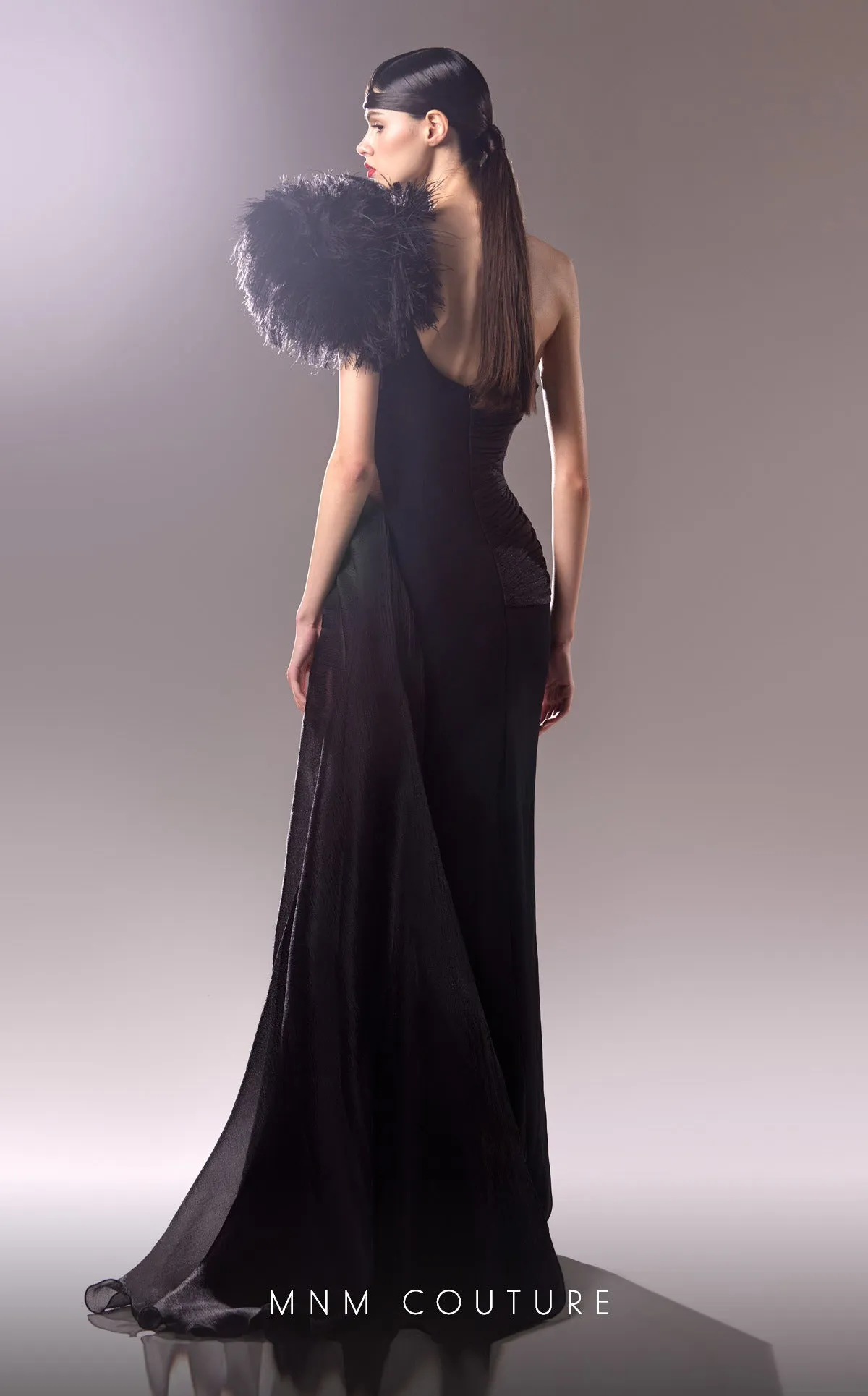 MNM Couture G1618 : Chic Asymmetrical Gown with Detachable Skirt