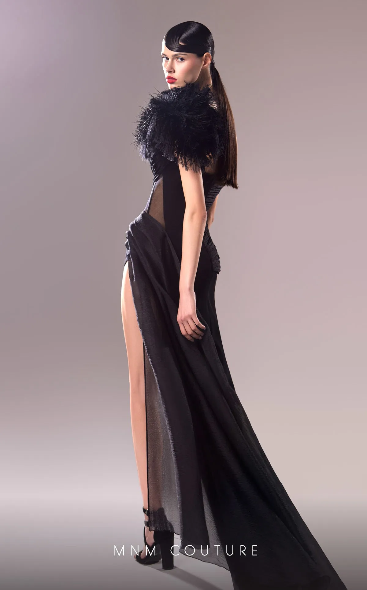 MNM Couture G1618 : Chic Asymmetrical Gown with Detachable Skirt