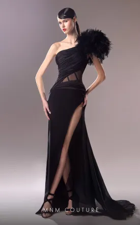 MNM Couture G1618 : Chic Asymmetrical Gown with Detachable Skirt