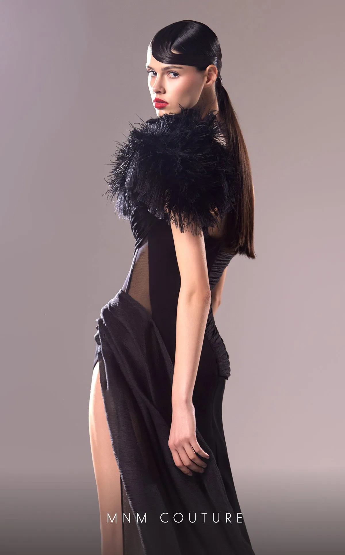 MNM Couture G1618 : Chic Asymmetrical Gown with Detachable Skirt