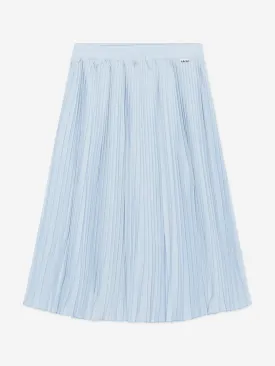 Molo Girls Pleated Midi Skirt in Blue