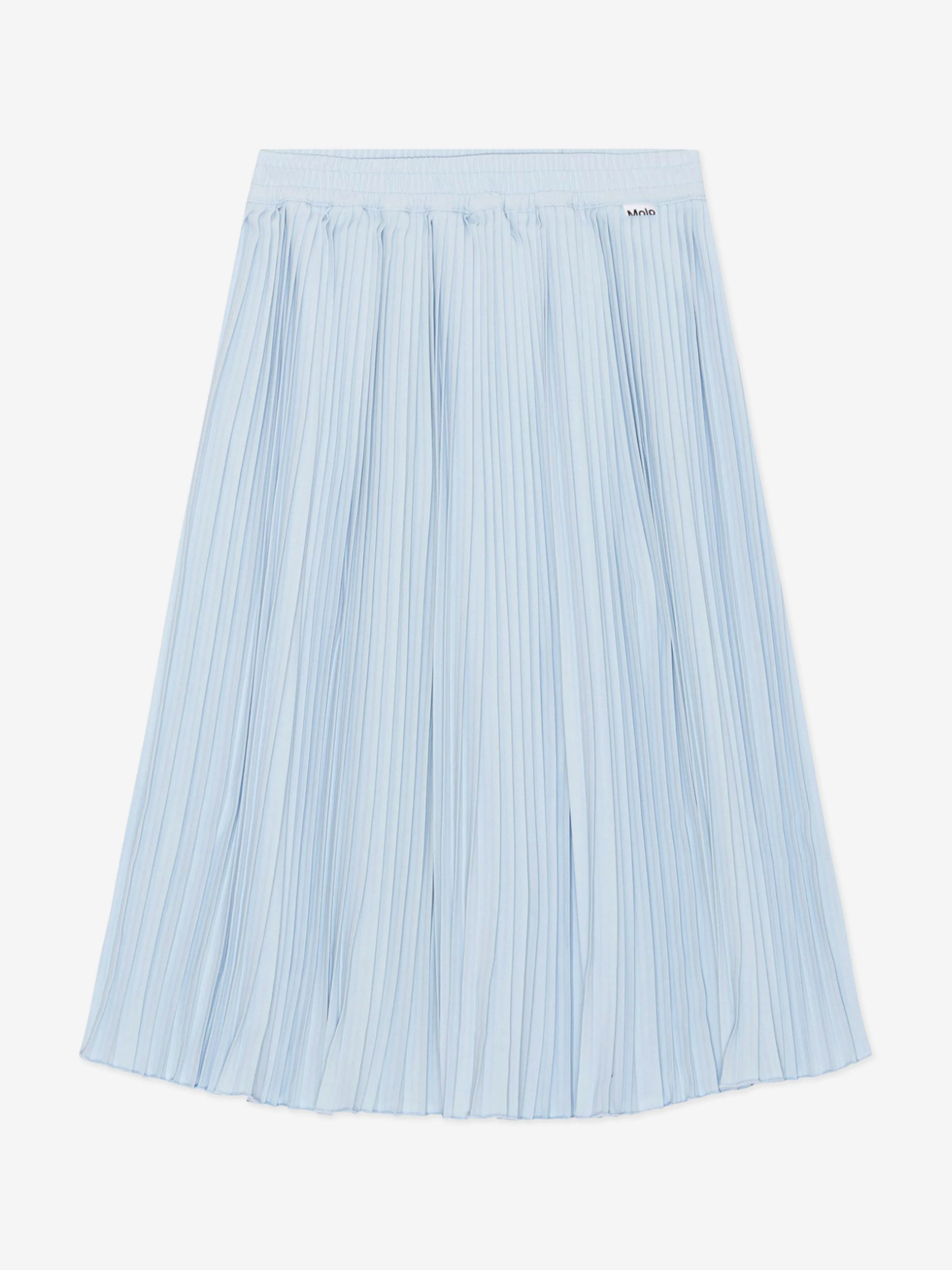 Molo Girls Pleated Midi Skirt in Blue