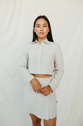 Natural beige linen skirt ANA