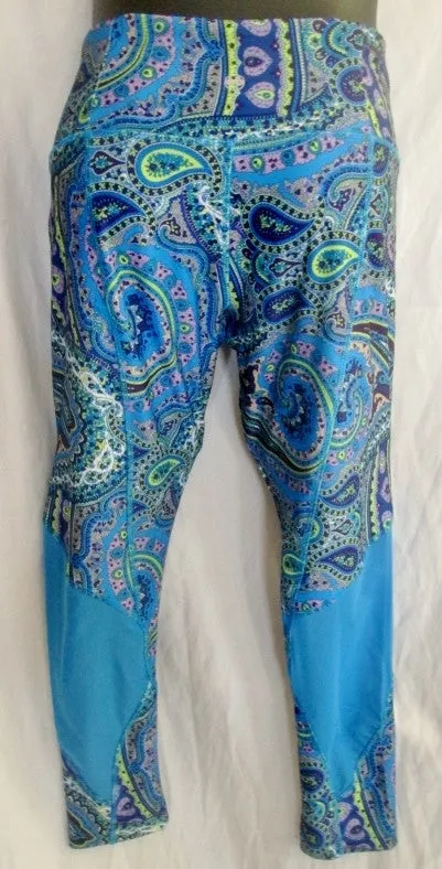 NEW Womens ABS Brand Sweatpants Athletic Workout Yoga Fitness Pants BLUE L Paisley