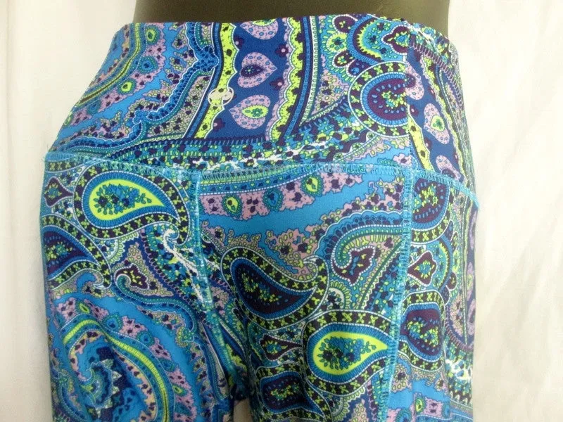 NEW Womens ABS Brand Sweatpants Athletic Workout Yoga Fitness Pants BLUE L Paisley