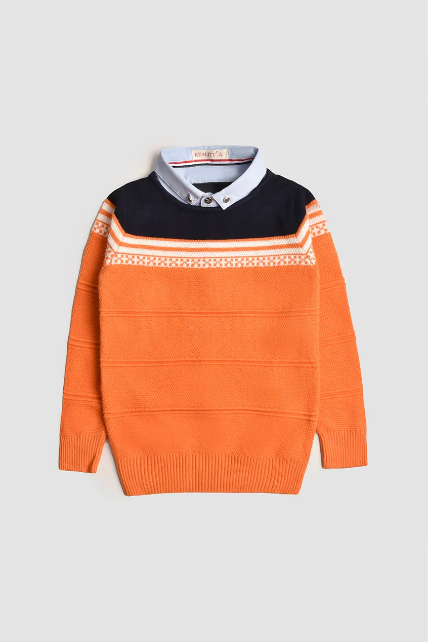 Orange kint Pullover