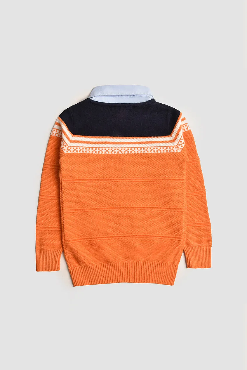 Orange kint Pullover