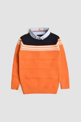 Orange kint Pullover