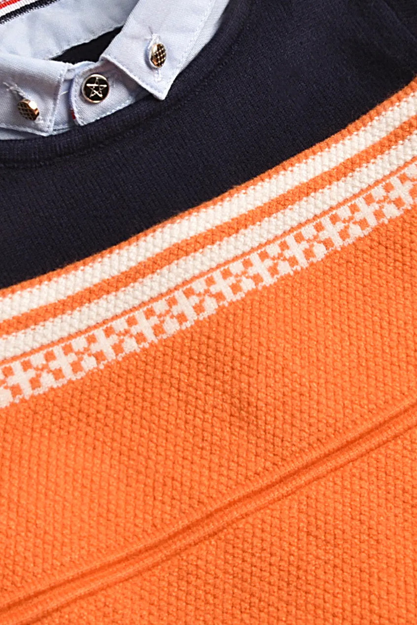 Orange kint Pullover