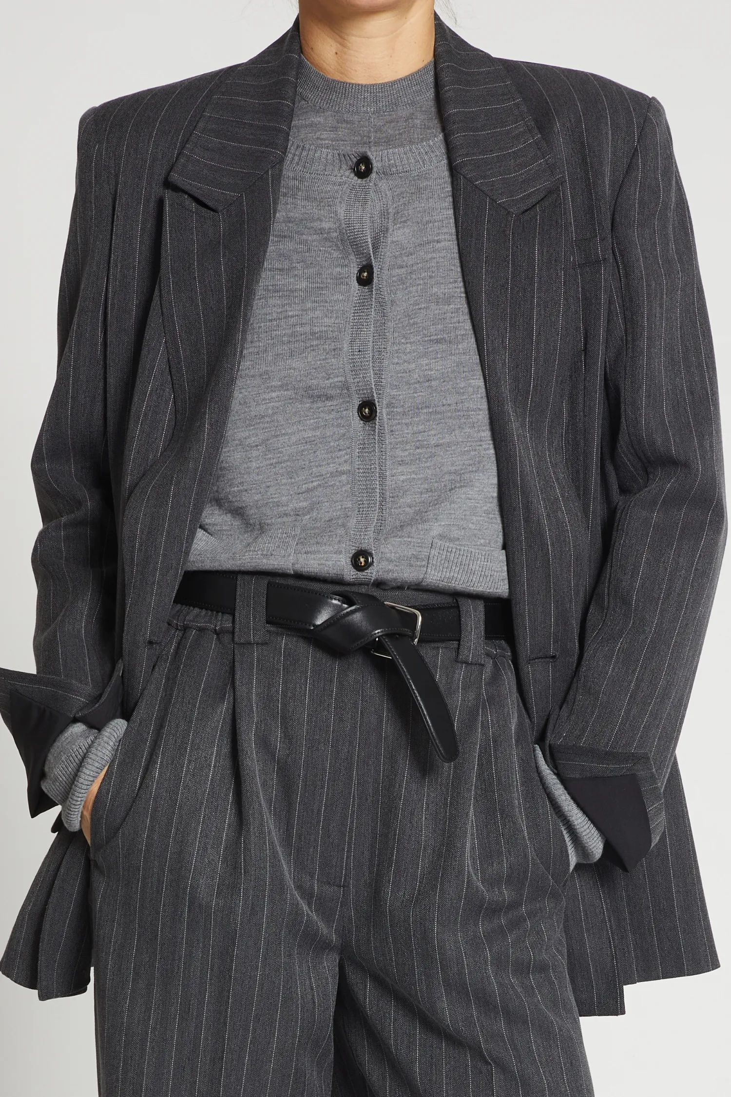 Oxford Pinstripe Blazer, Grey