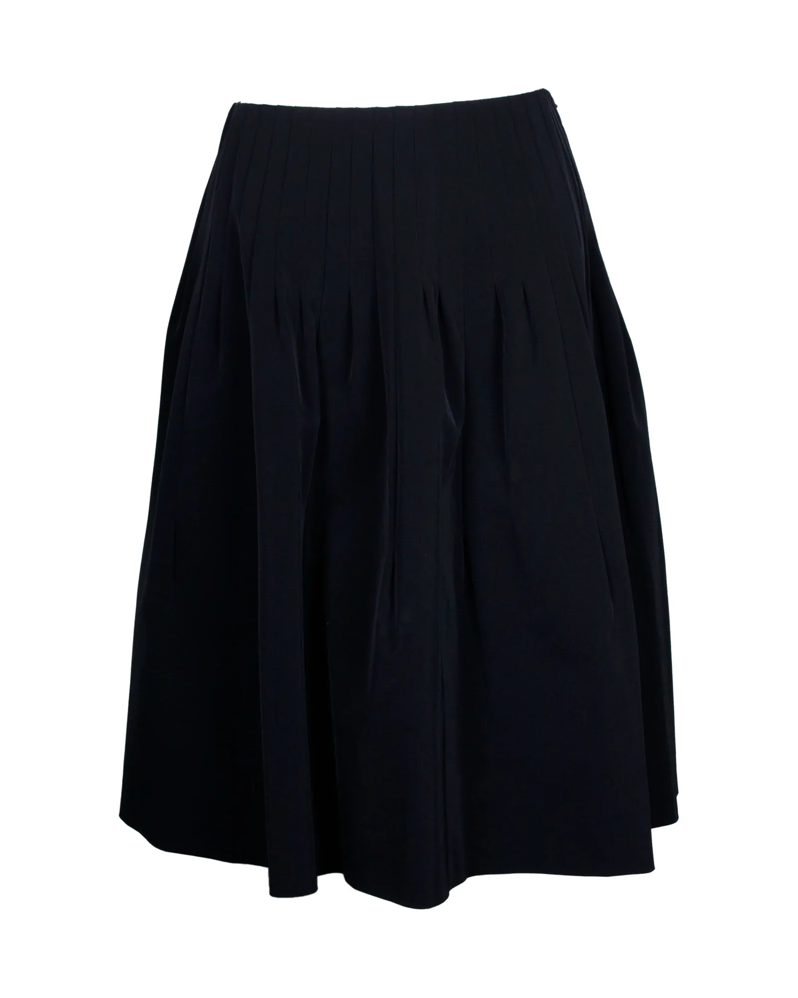 Prada Pleated Skirt in Black Polyester