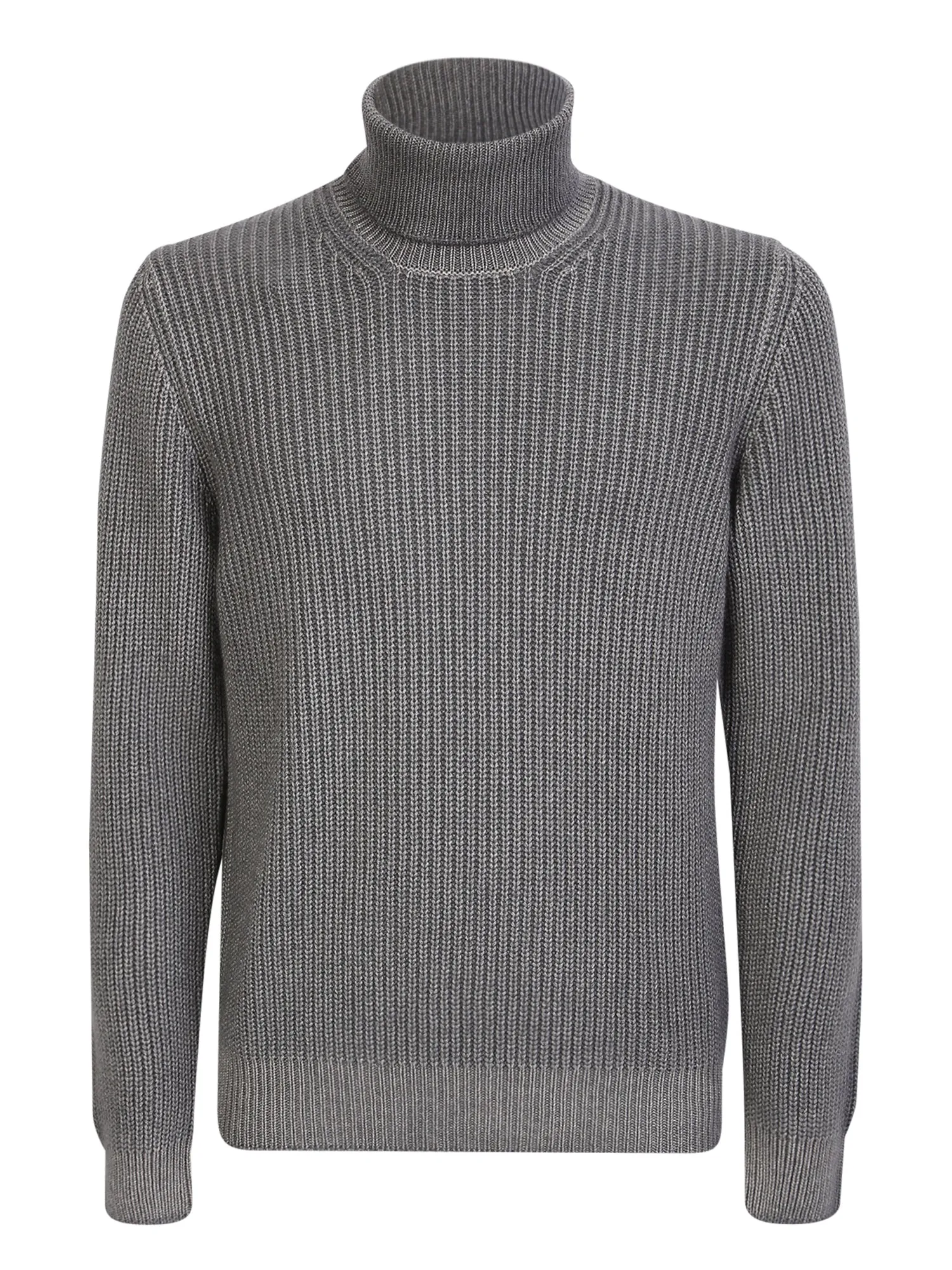 Ribbed cashmere pullover grey